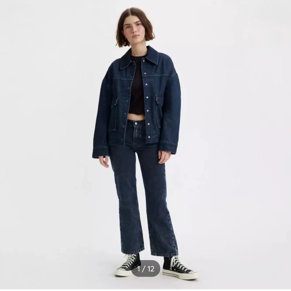 Levi's Dark wash Middy Ankle Bootcut Wellthread Denim Jeans